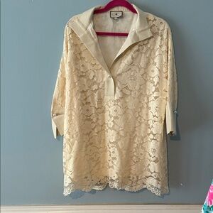 Tuckernuck Ivory Lace Tunic Top